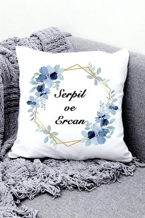 Serpil Ve Ercan Çift Isimli Yastık Kırlent Kılıfı 43x43 mimukirlent