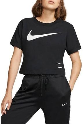 Sportswear Swoosh Kadın Siyah T-shirt Cj3764.010 TYC00477448729