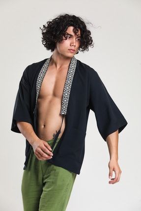Siyah Unisex Ceket Kimono 2802