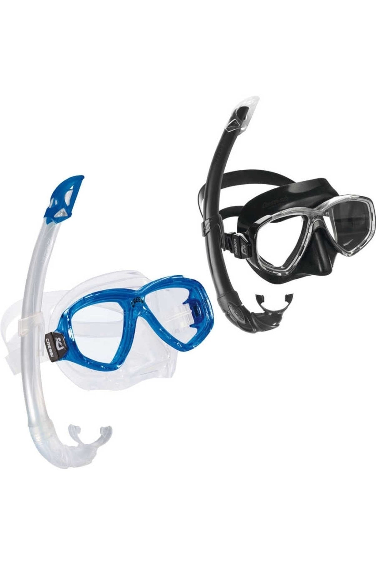 ماسک و اسنورکل آبی مردانه زنانه Perla Mask Mexico Snorkel را به صورت شفاف تنظیم کرد cressi sub
