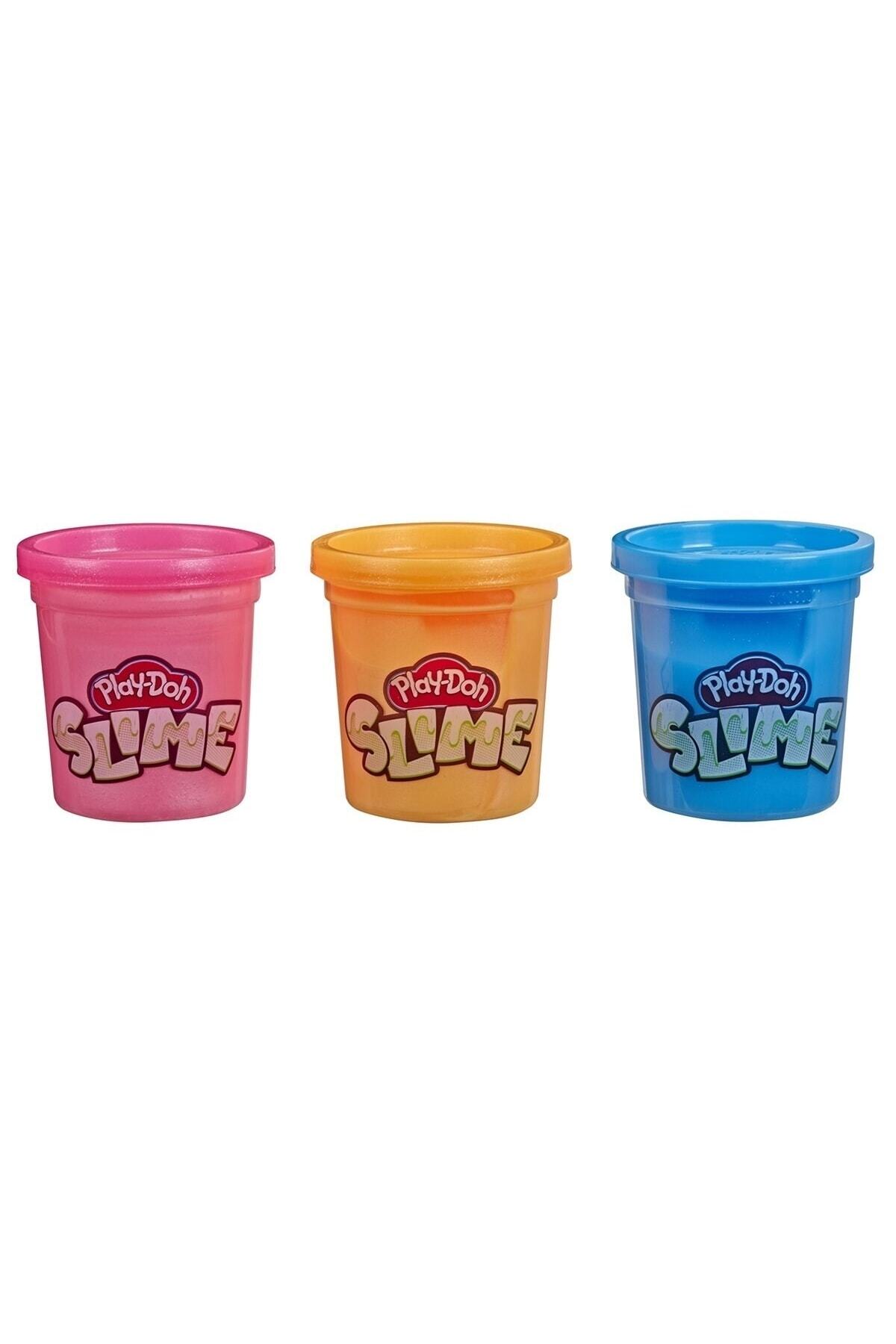 Play Doh Play-doh Slime 3'lü Hamur Mavi, Metalik Turuncu Ve Metalik Pembe E8789-e8810