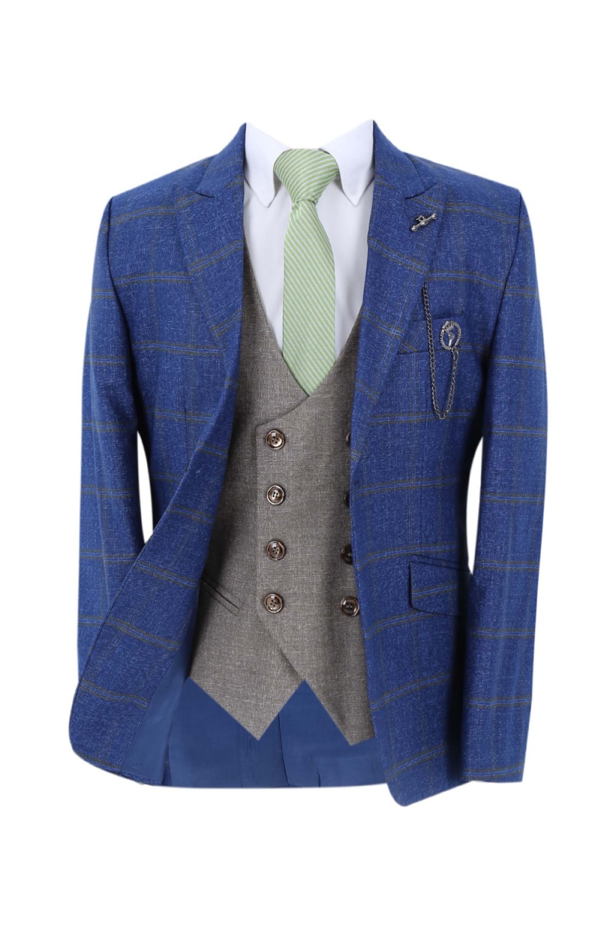  کت و شلوار سه تکه پسرانه جلیقه ای