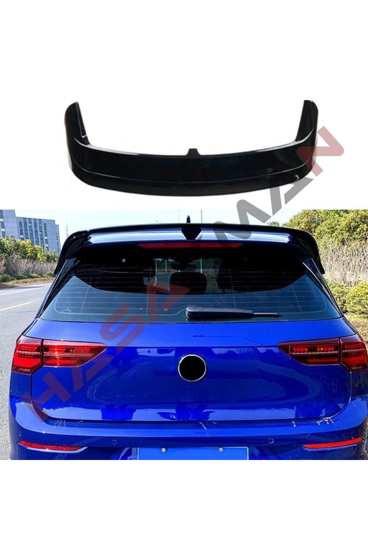 HasAkman Vw Golf 8 Tavan Üstü R Spoiler Boyalı 2019 2020 2021 2022 Ithal Uyumlu