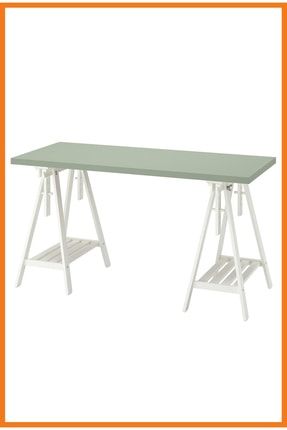 Lagkapten Mıttback Ayarlanabilir Çalışma Masası 140 X 60 Cm Açık Yeşil Beyaz ALONY-19478308-1