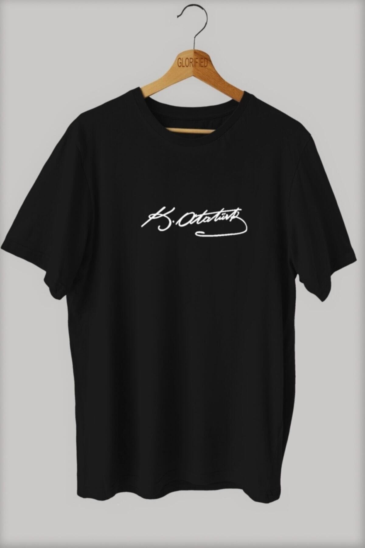 Glorified Kemal Atatürk Imza Baskılı Oversize T-shirt ( Tişört ) %100 Cotton