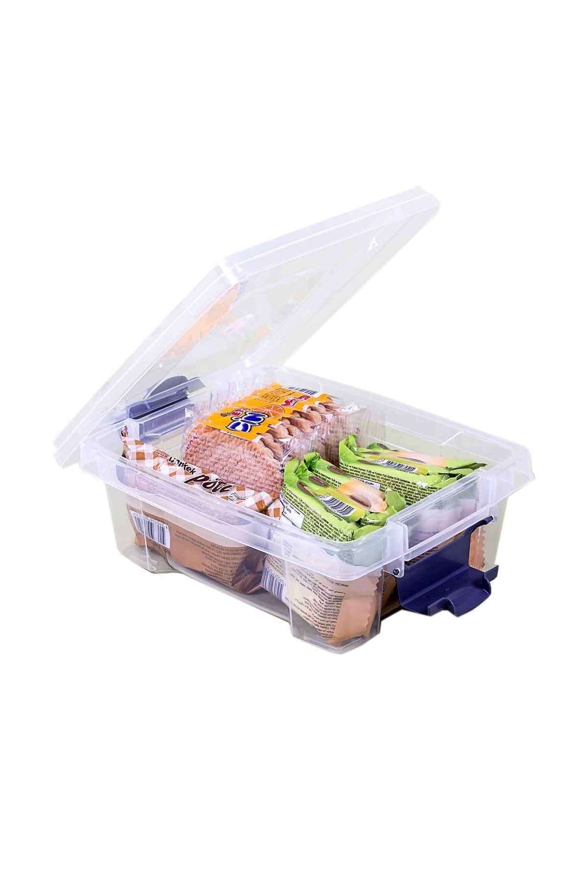 QUTU-Q-lear Box 1.5 L Locked Triple Storage Box Set - transparent 3