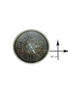 Yuvarlak Roma Rakamlı Yeşiloksit Çarklı Metal Duvar Saati Knm-C0482
