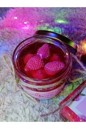Strawberry Jam Özel Tasarım Homemade Çilek Kokulu Kavanoz Jel Mum Çilek Reçeli Mum SC-SJ