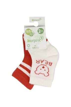 Biorganic Kız Erkek Bebek Bear Ayı Desenli Uzun Soket 2li Çorap STL000068408