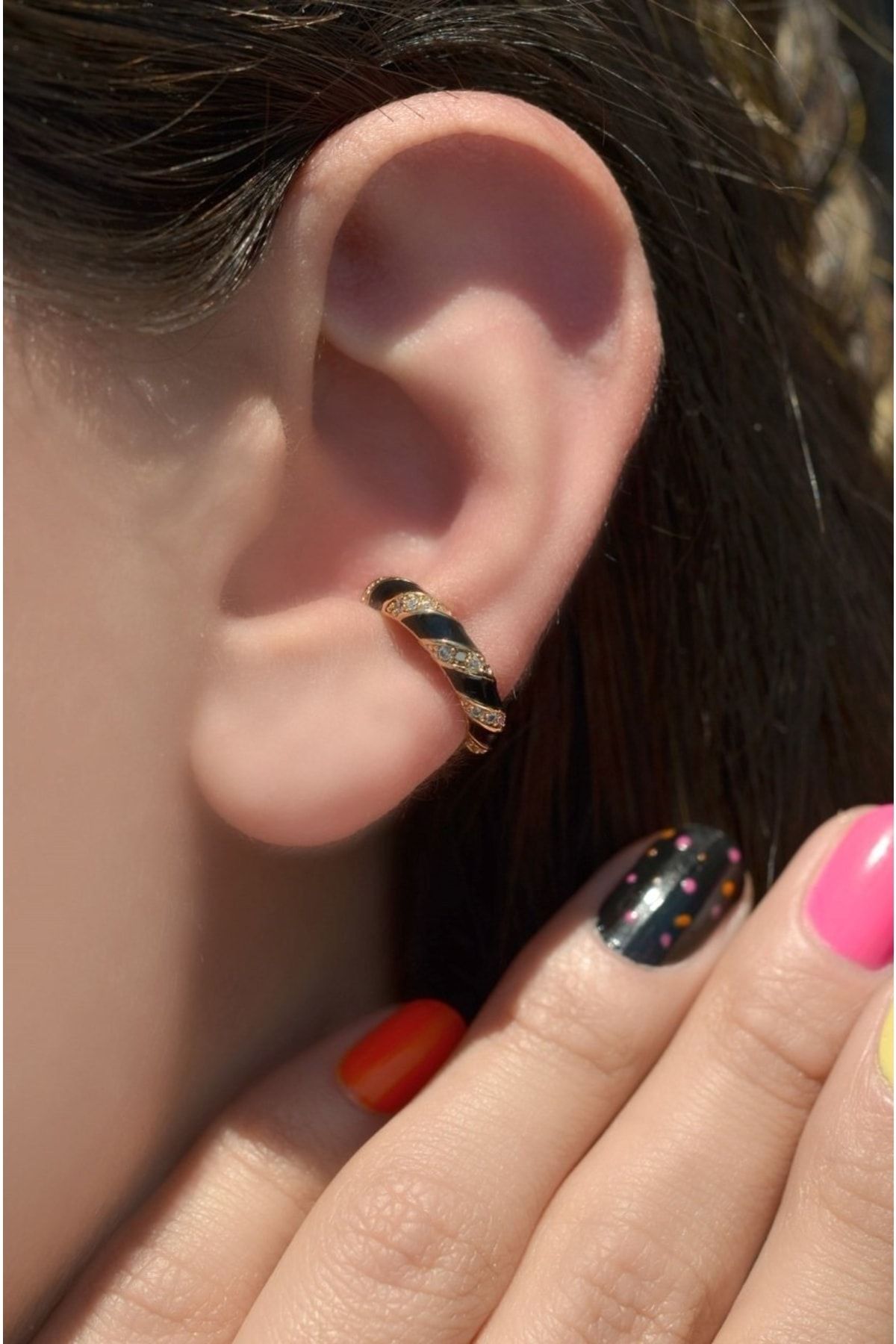 Black cheap cartilage earrings