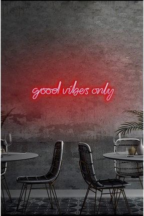 Good Vibes Only Led Dekoratif Duvar Aydınlatması Neon Duvar Yazısı BY598421