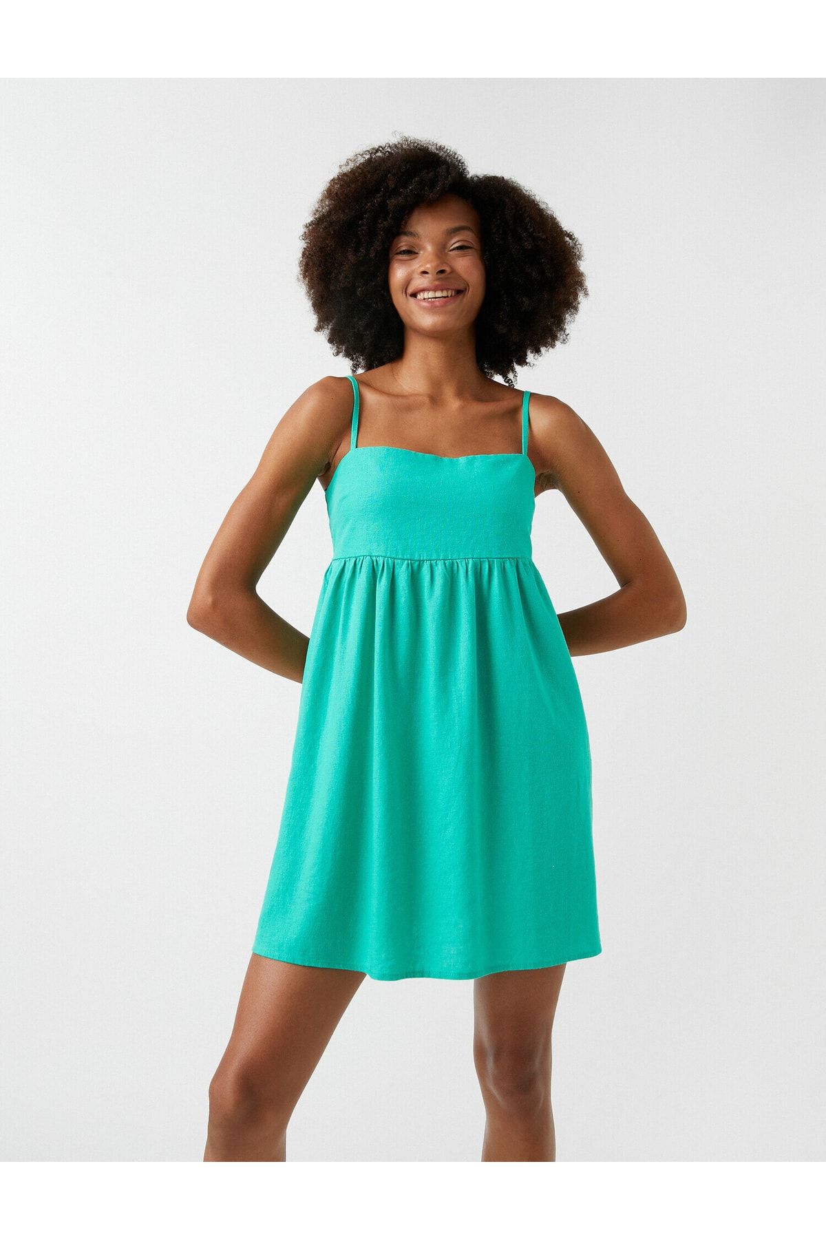 Koton Kleid Grün Basic Fast ausverkauft