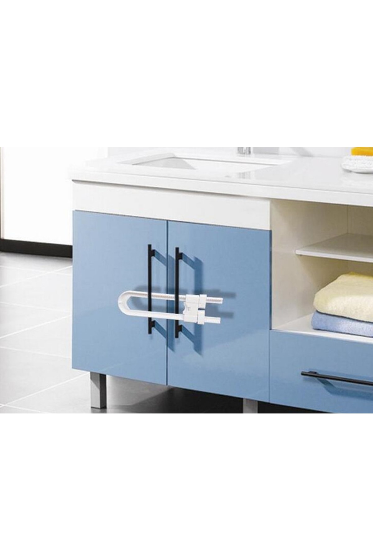 FırsatYeri Bebek Çocuk Güvenlik Raylı Dolap Kapağı Çekmece Kilidi Koruyucu Emniyet Aksesuarı 100% Güvenli fotoğrafı 4 (önizleme)