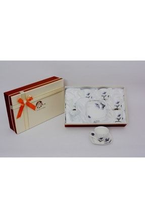 Acr Bone Porselen 6 Kişilik Köşeli Lüx Fincan Takımı XNY