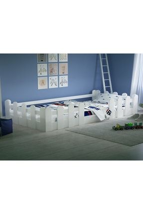 Montessori Karyola Beyaz 90x190 Yatak Uyumlu Oval Kesim Çocuk Yatağı Tlp-108 TLP108