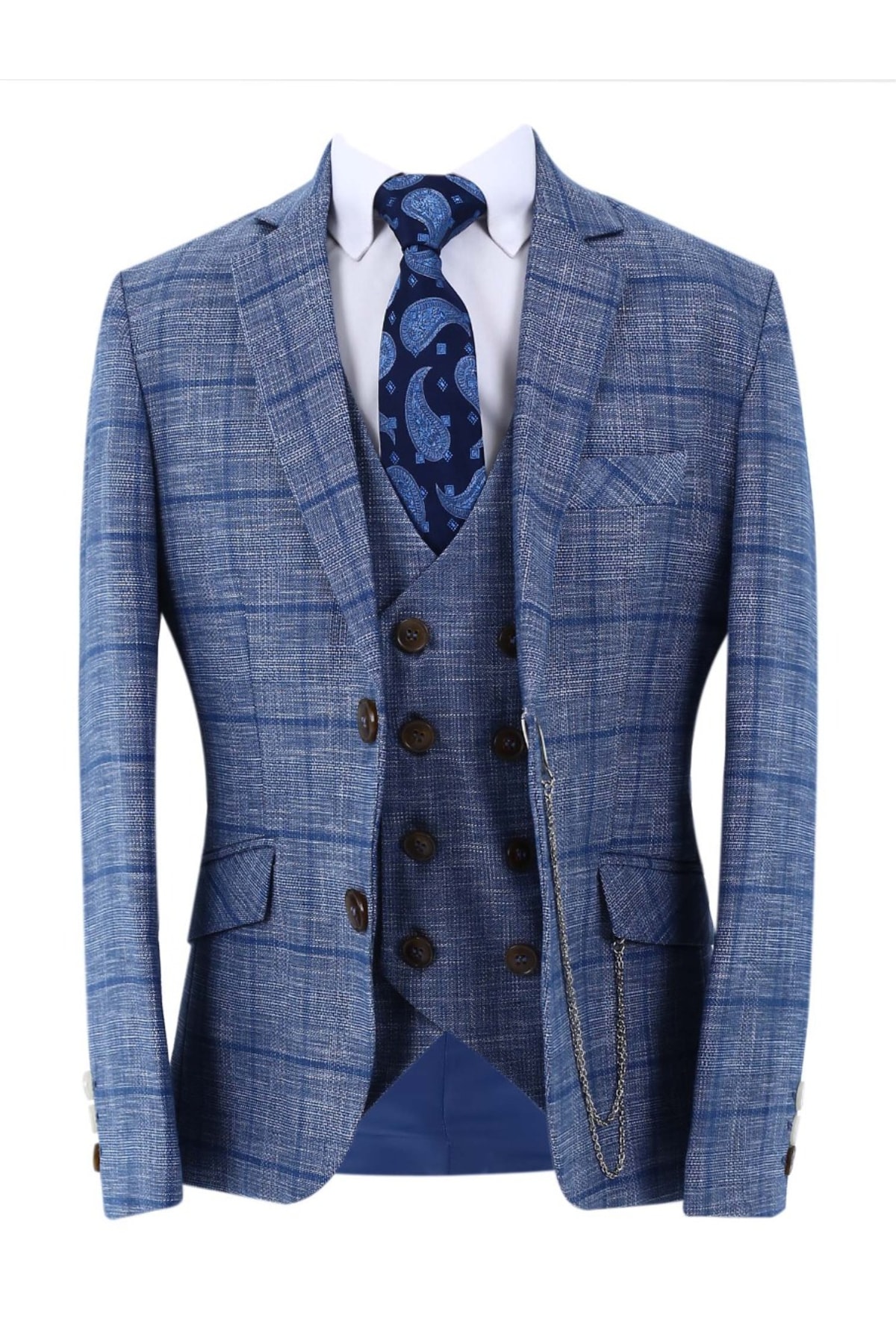  کت و شلوار سه تکه پسرانه جلیقه ای