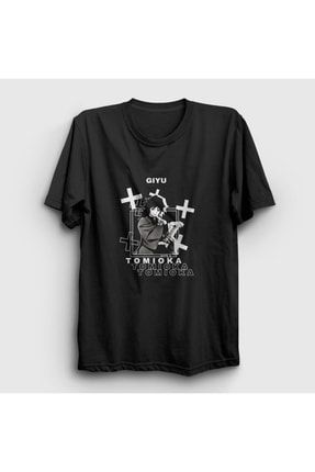 Unisex Siyah Giyu Tomioka Anime Demon Slayer Kimetsu No Yaiba T-shirt 298443tt