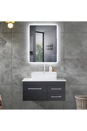 80x60 Cm Beyaz Ledli Dikdörtgen Banyo Aynası/ Makyaj Aynası NRKS100-NDBLA80X60