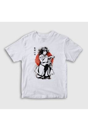 Unisex Çocuk Beyaz Giyu Tomioka V2 Anime Demon Slayer Kimetsu No Yaiba T-shirt 299018tt