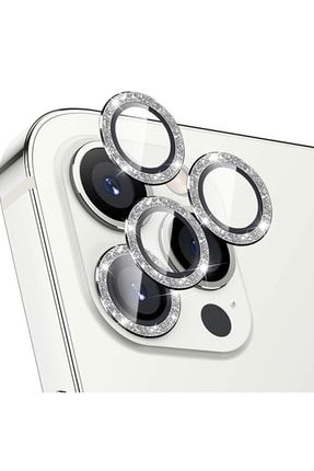 Iphone 12 Pro Max 3d Uyumlu Metal Çerçeveli Kamera Lens Koruyucu-Gümüş TYC00475621325