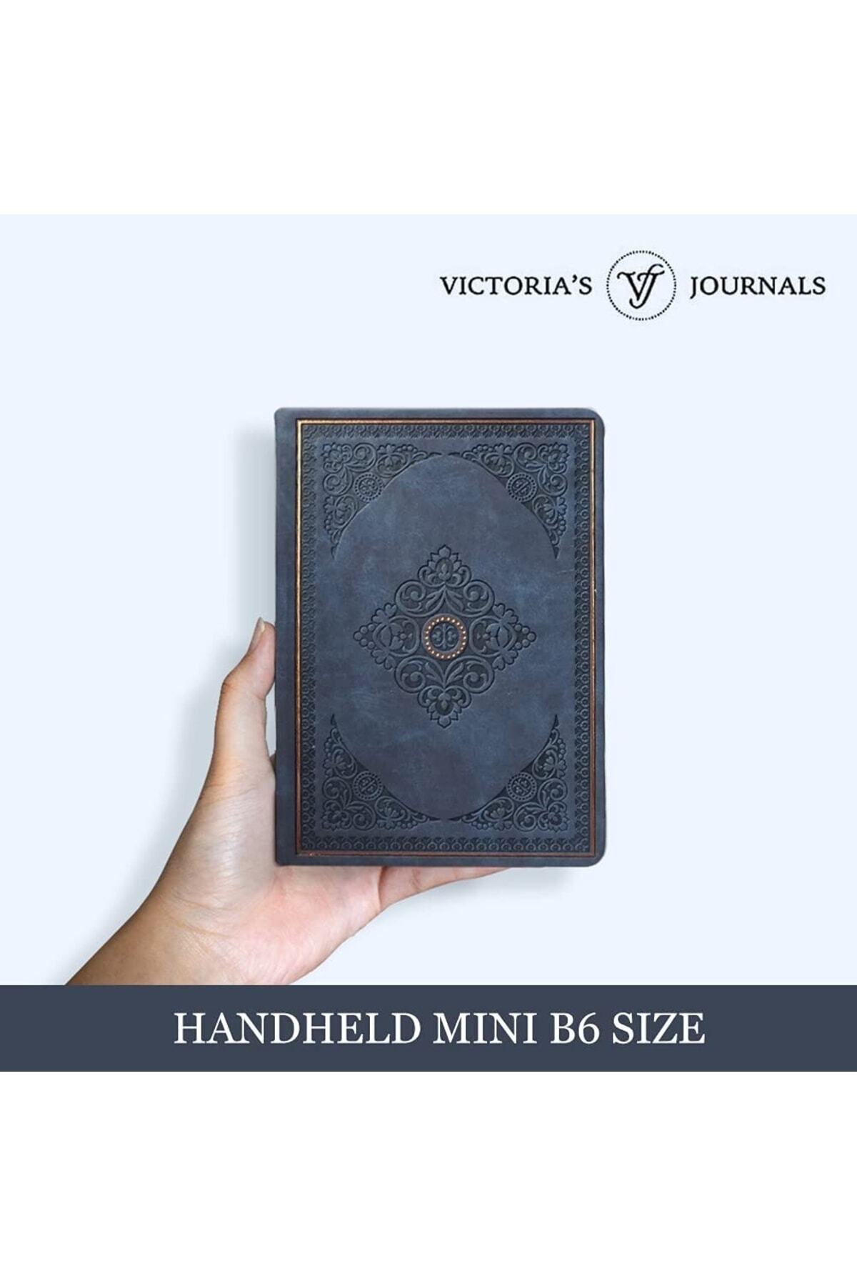 VICTORIA'S JOURNALS Kunstleer vintage dagboek harde kaft gevoerd notitieboek oud uitziend reisdagboek met zak, mini B6 formaat 16,5 x 10,7 cm, mat zwart