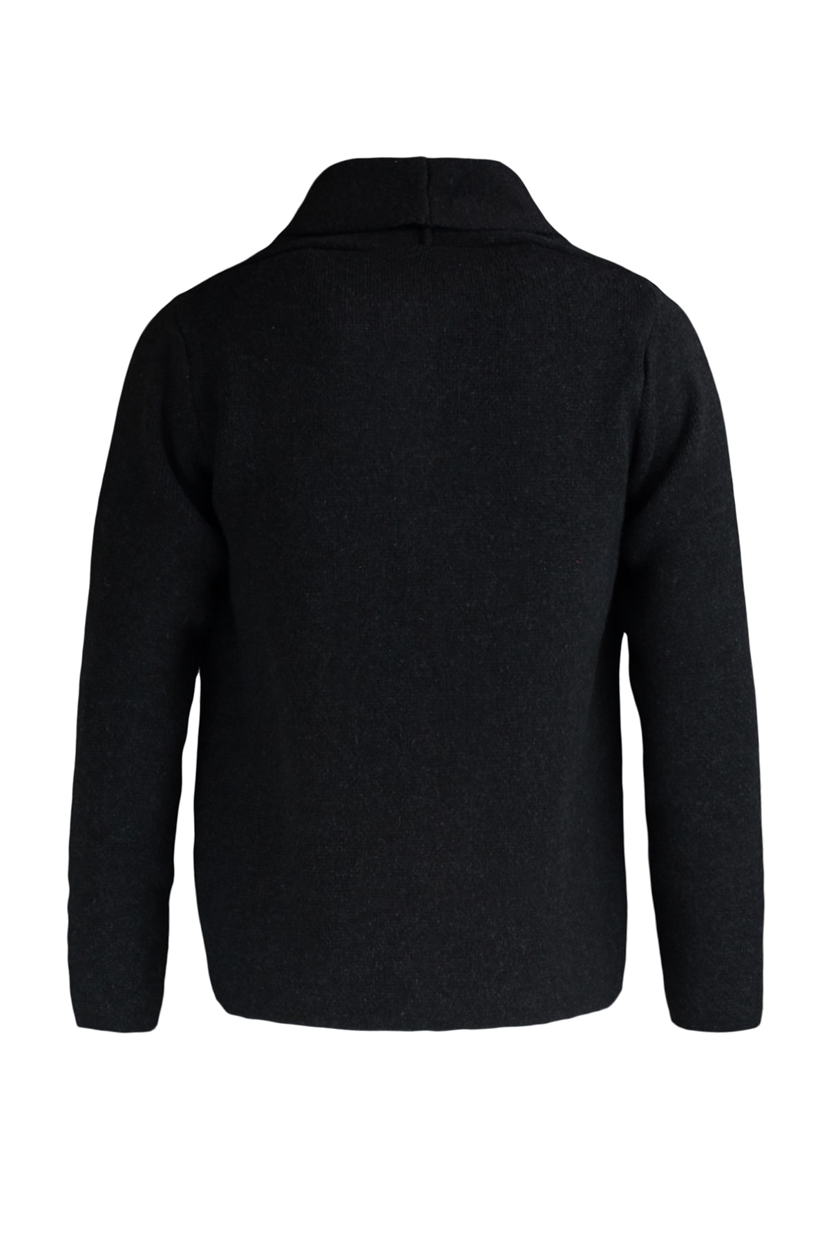 Trendyolmilla  Antrasit Regular Fit Yünlü Yaka Triko Hırka TMNAW22HI0140 - Görsel 8