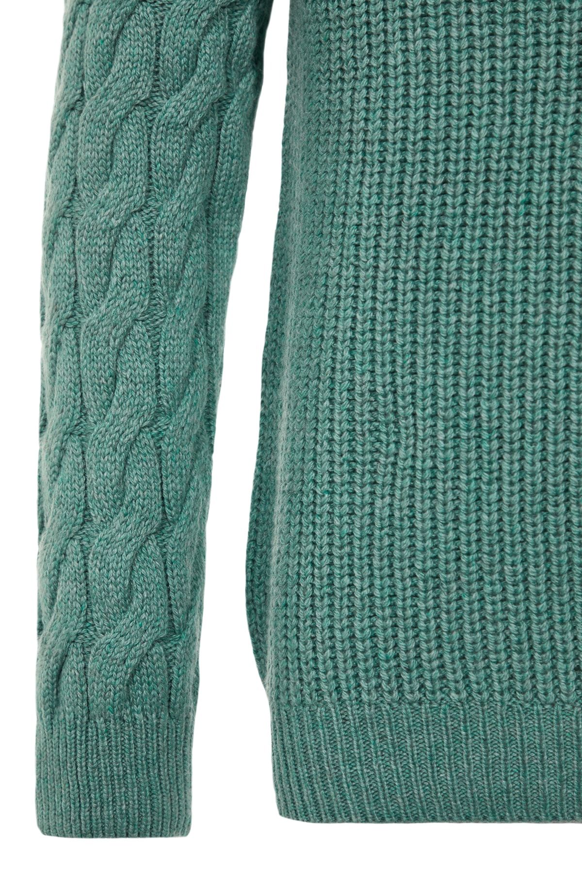 Trendyol Collection-Mintfarbener, lässiger Unisex-Pullover aus Wolle mit Rundhalsausschnitt und Haarstrick-Detail TMNAW22KZ2059 6