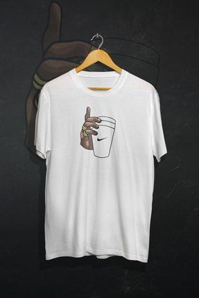 Kahve Bardağı Baskılı Unisex Oversize Tshirt (beyaz) GO-077