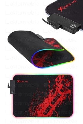 Rgb Oyuncu Mouse Pad Dokunmatik Işık Kontrolü 7 Renk Mikrofiber Su Geçirmez 35 X 25 Cm SKU: 177003