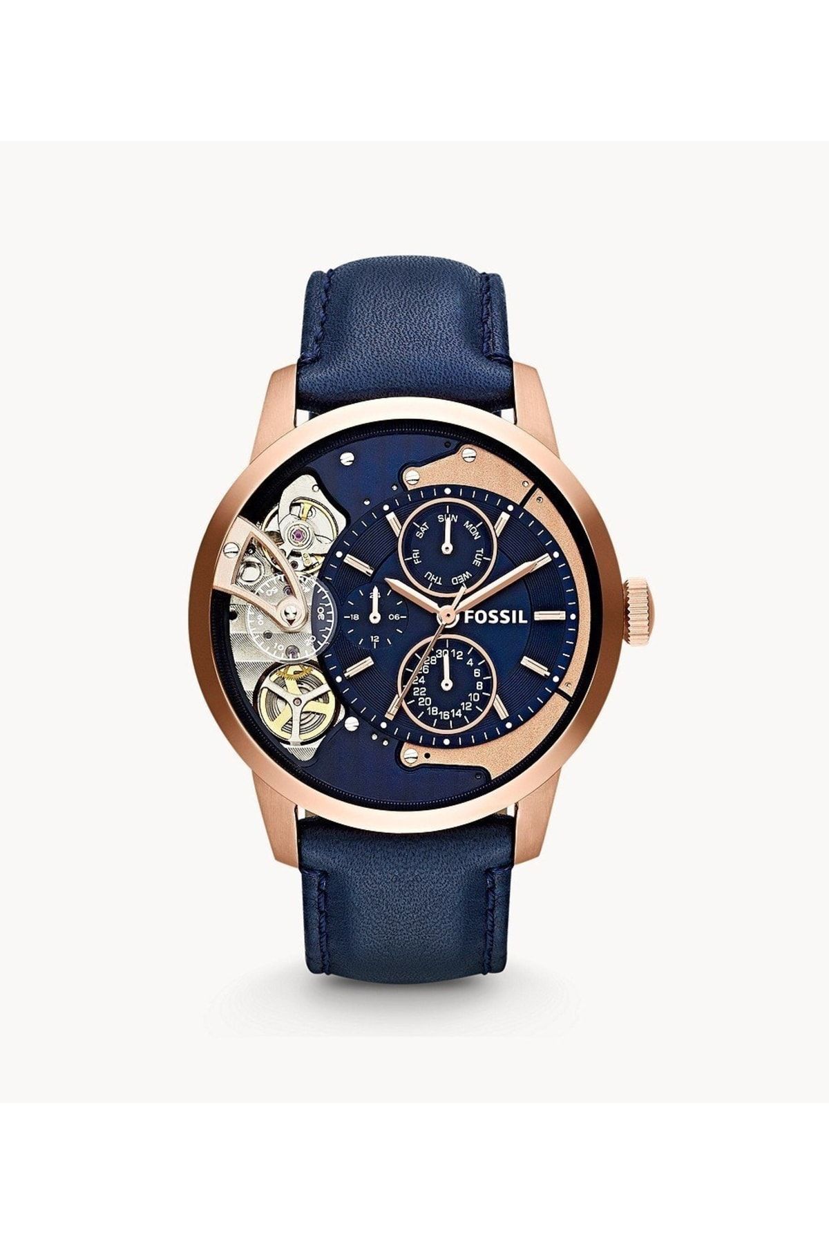 onlinekordon Fossil FS5465 Compatible Dark Blue Leather Watch Band