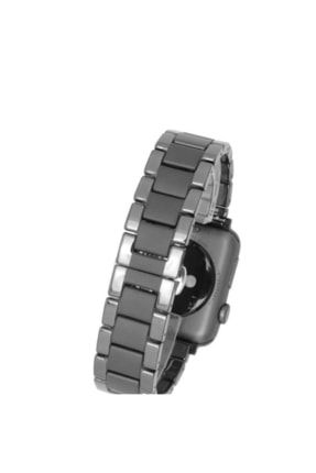 Apple Watch 44mm Mat Seramik Metal Kordon Parlak Siyah SKU: 356095