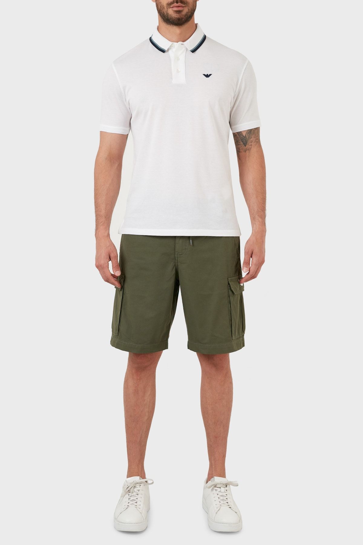 Emporio Armani Regular Fit Belden Bağlamalı % 100 Pamuk Bermuda Erkek Bermuda 211835 2r471 06986