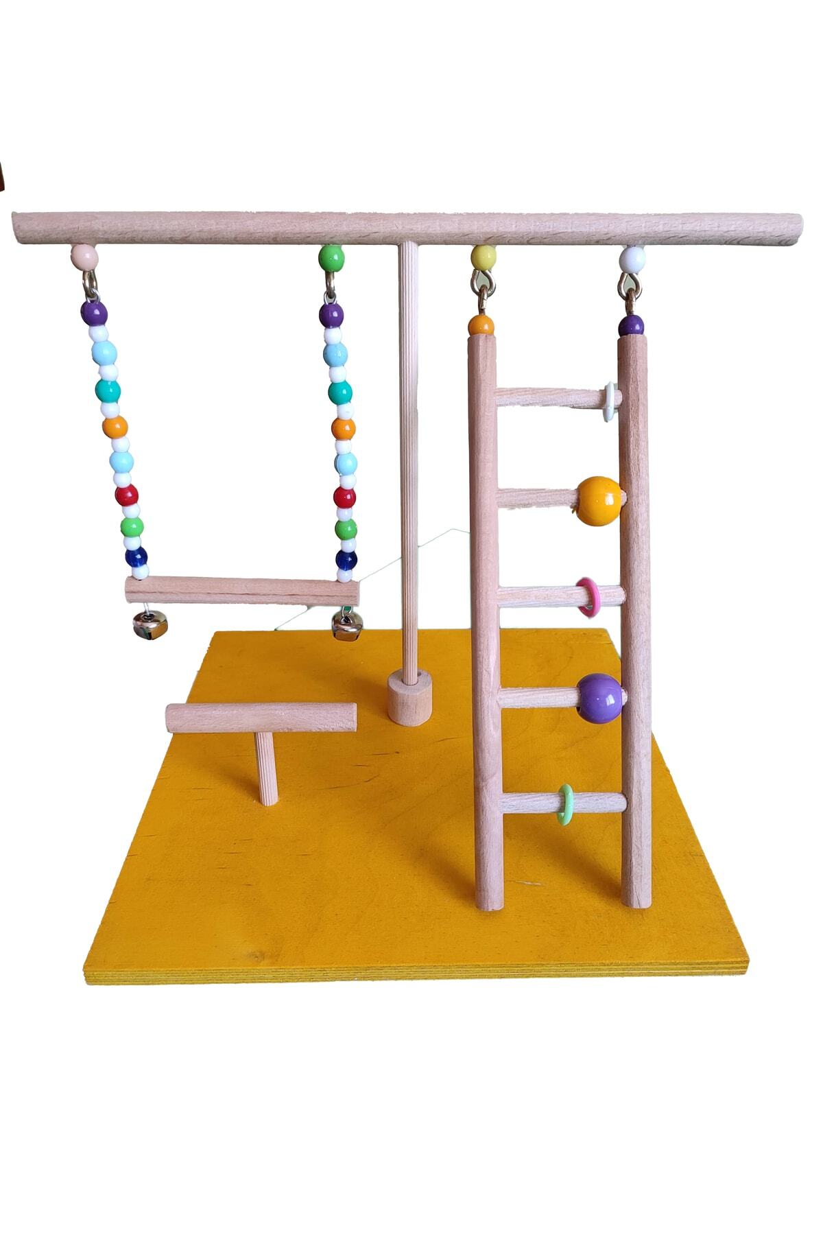 Wooden Bird Muhabbet Kuşu Renkli Oyun Alanı (sarı)