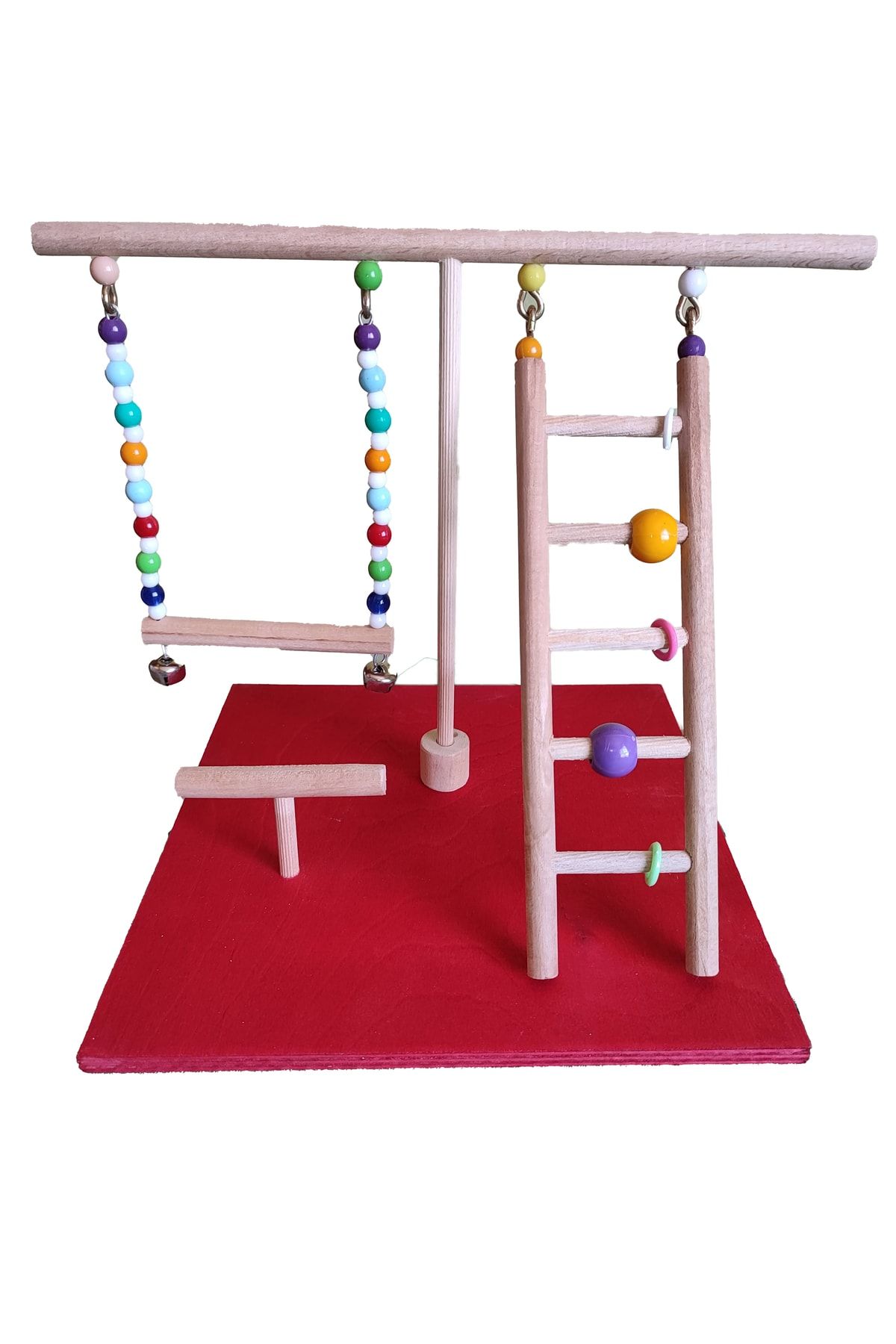 Wooden Bird Muhabbet Kuşu Renkli Oyun Alanı (kırmızı)