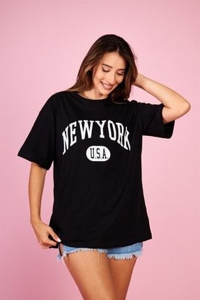 Newyork Baskılı Tek Beden Tişört ATF-NEWYORK