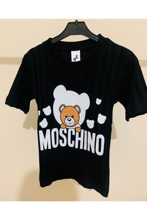 Siyah Moschino Baskılı Unisex Çocuk T-shirt 000000000044