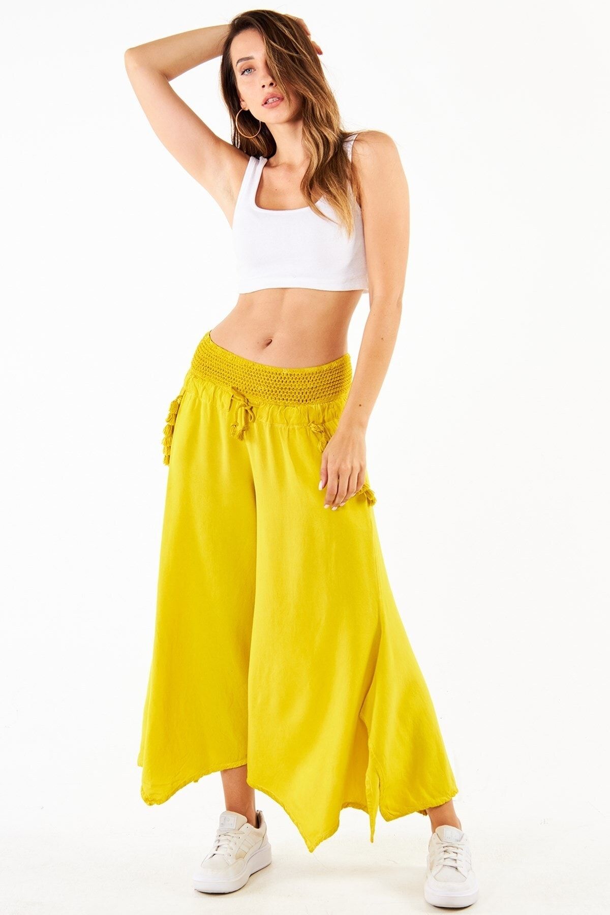 PodiumStar Pants - Yellow - Relaxed - Trendyol