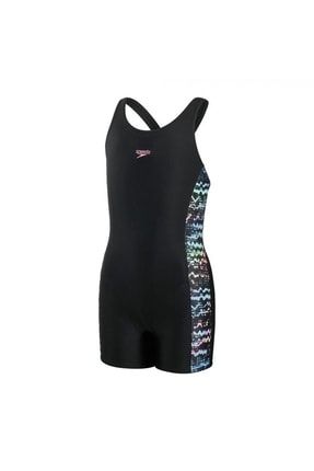 Printed Panel Leaderback Legsuit Kız Çocuk Yüzücü Mayosu 8-12393G674