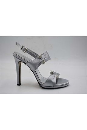 Akran Milano 611 Kadın Topuklu Sandalet - Gümüş - 39 ST05301