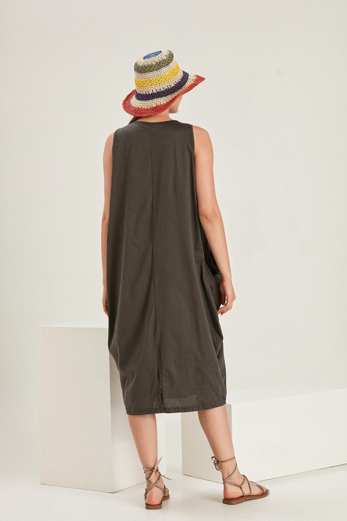 ALEXANDERGARDI-Sleeveless Casual Pocket Dress b22-46400 4