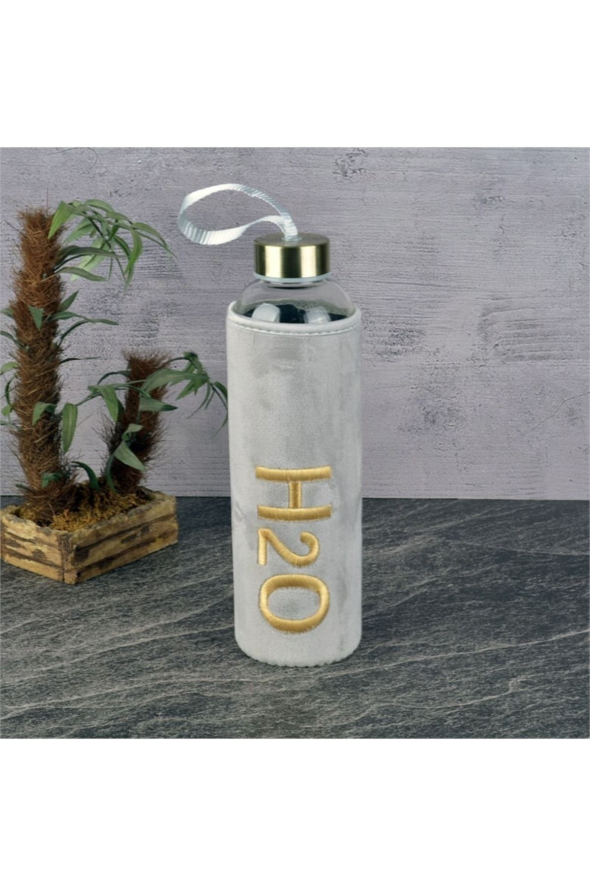 H2o Kılıflı Cam Matara 600ml.