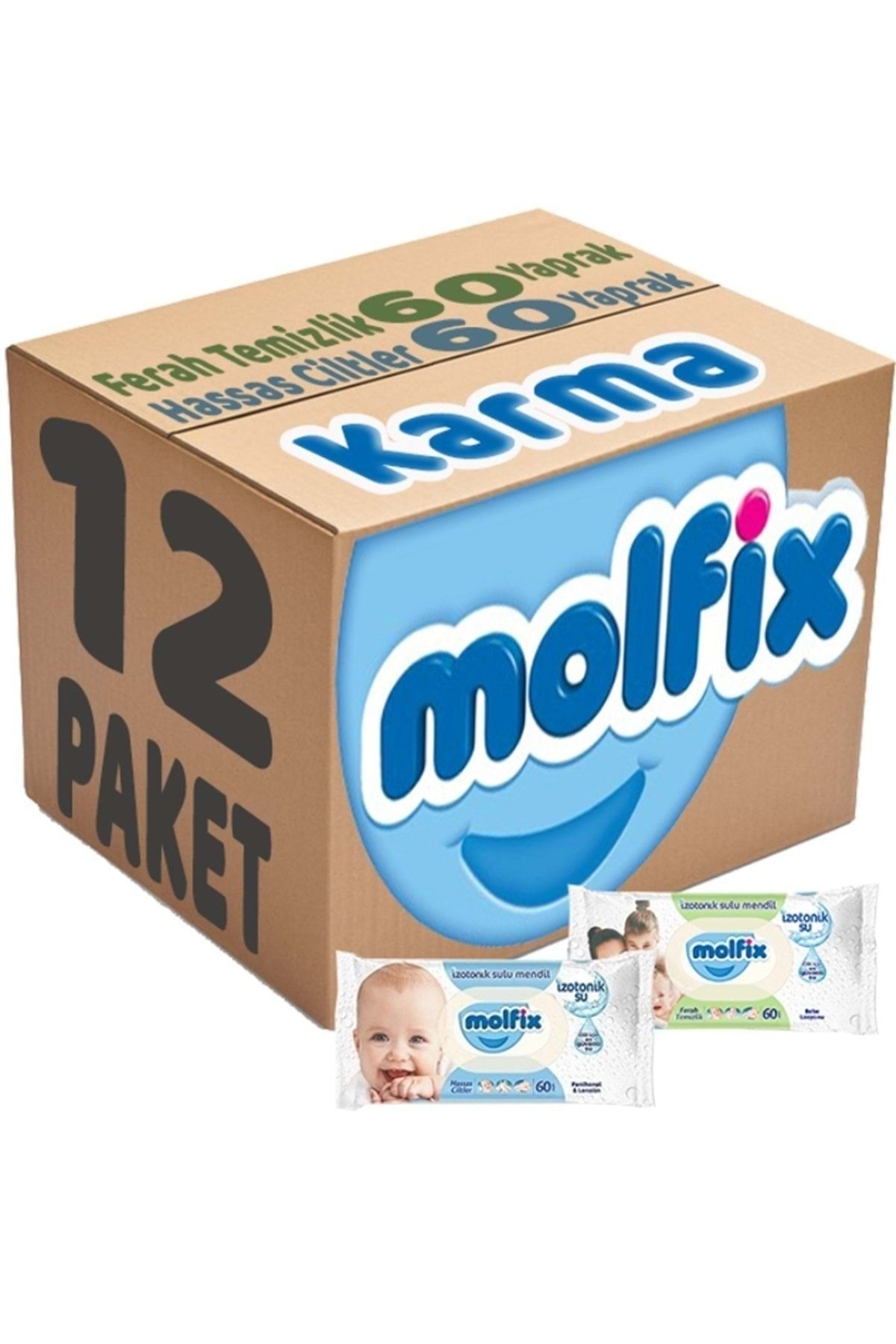 Molfix Islak Havlu Mendil Izotonik Karma 12 Li Set (ferah Temizlik-hassas Cilt)