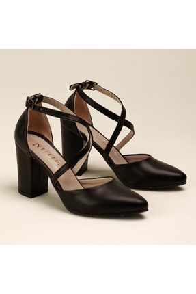 nude ayakkabı Lara Kadın Siyah Topuklu Ayakkabı