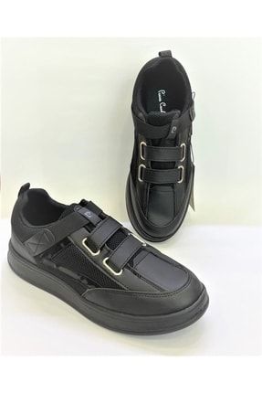 T 31090 Erkek Günlük Sneakers Cırtlı Ayakkabı Siyah P-00000001397