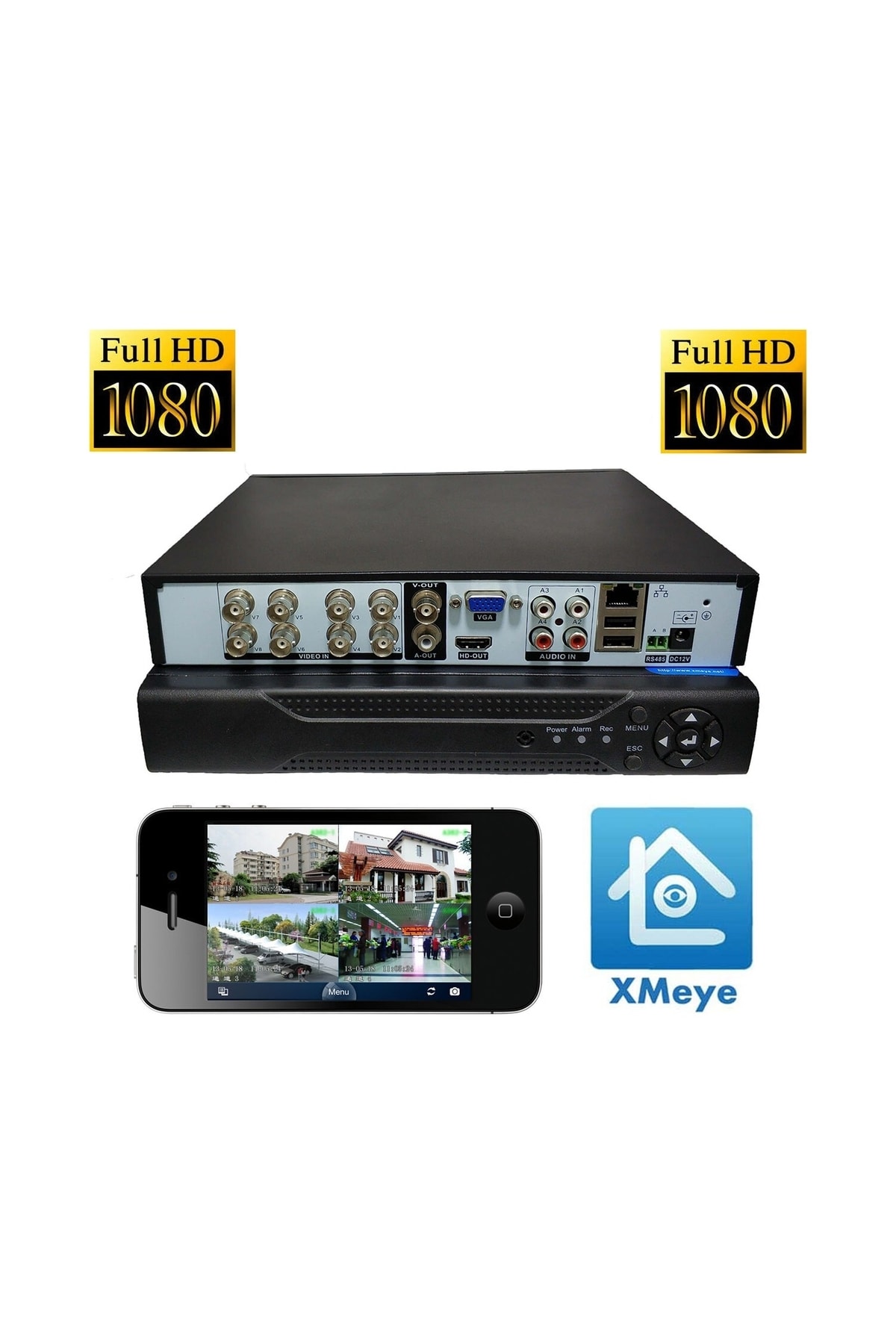 OEM 8 Kanal Dvr Güvenlik Kamera Kayıt Cihazı Xmeye Yazılım Full Hd 1080 ...