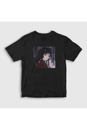 Unisex Çocuk Siyah Winter Giyu Tomioka Anime Demon Slayer Kimetsu No Yaiba T-shirt 298887tt