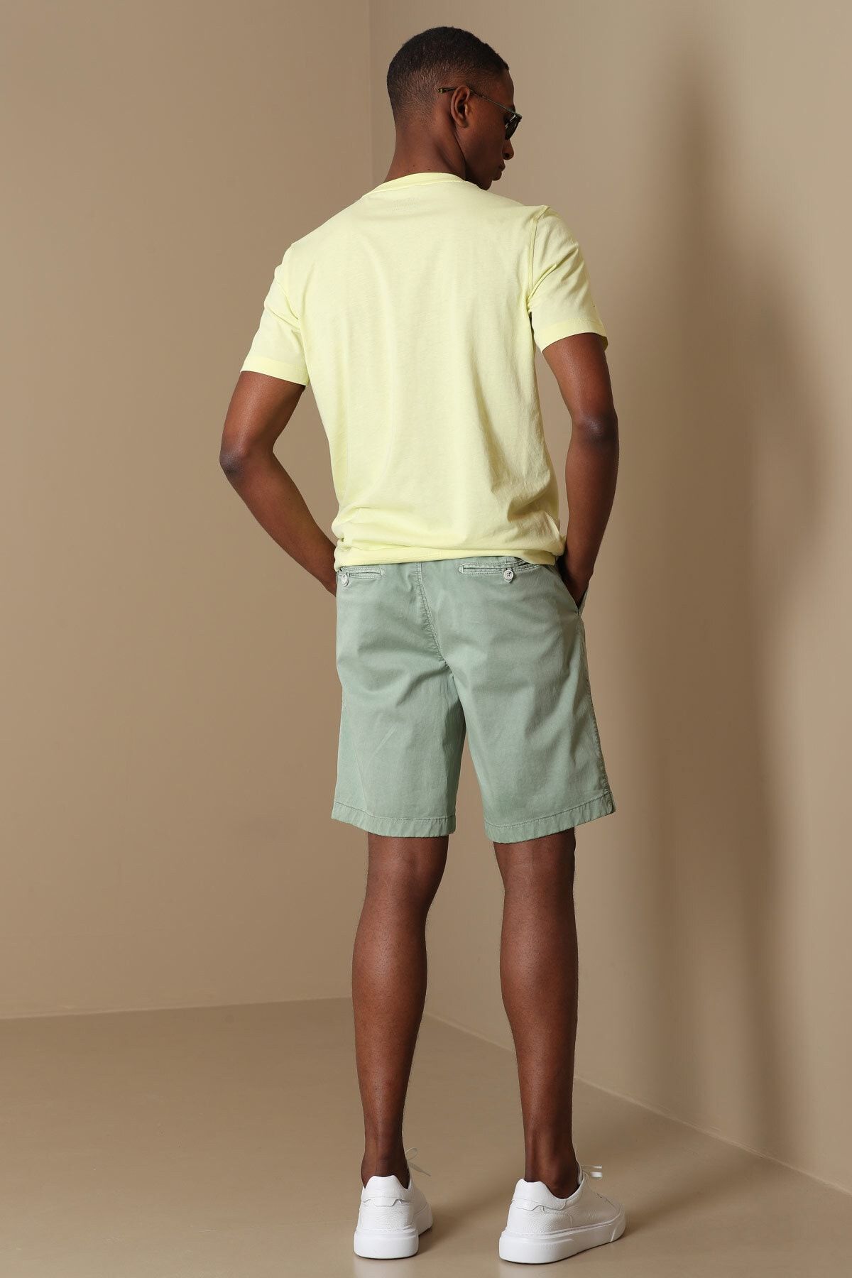 Lufian Zegler Spor Erkek Chino Şort Slim Fit Yeşil IV8299