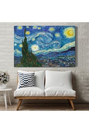 Vincent Van Gogh, Yıldızlı Gece Kanvas Tablosu ( Üç Parça ) 5165