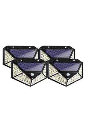 Solar Bahçe Aydınlatma 100 Ledli Fotoselli Güneş Enerjili Lamba 4lü Paket 040