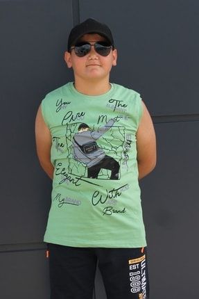 Elegant Baskılı Pamuklu Askılı Erkek Çocuk T-shirt 1985456